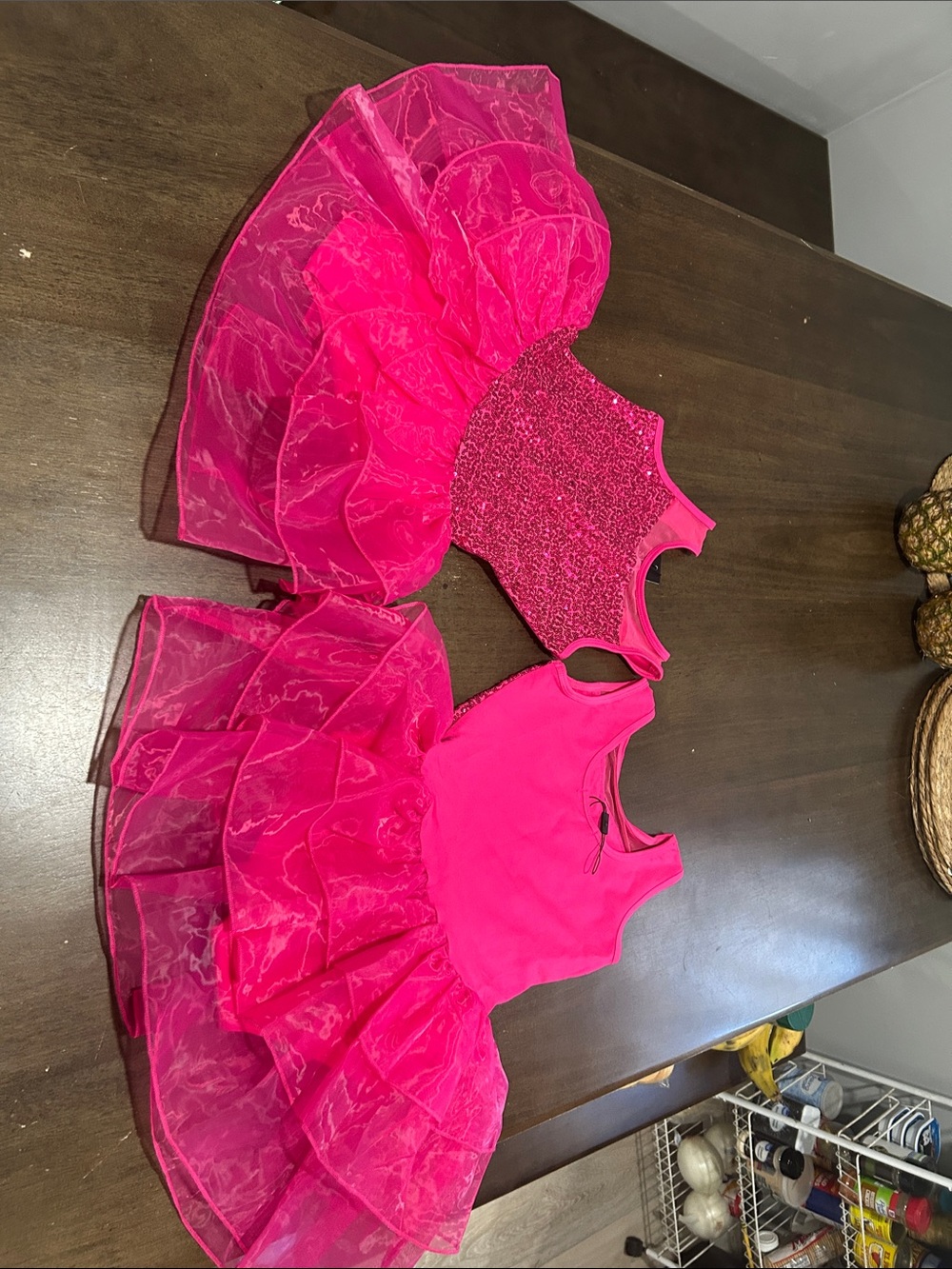 Girls Hot Pink Sequin & Tulle Dance Dress Set